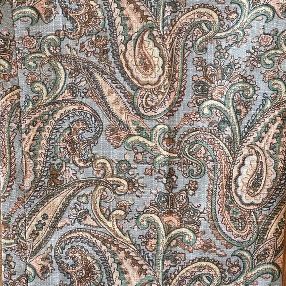 NWT Talbots Blue Paisley Cropped Pants Ankle Size 12 Boho Resort Office Coastal - Picture 2 of 8